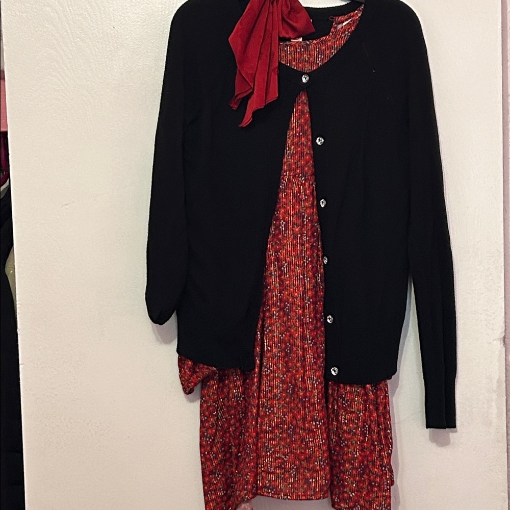 Girls Dress outfit with Cardigan - Picture 1 of 3